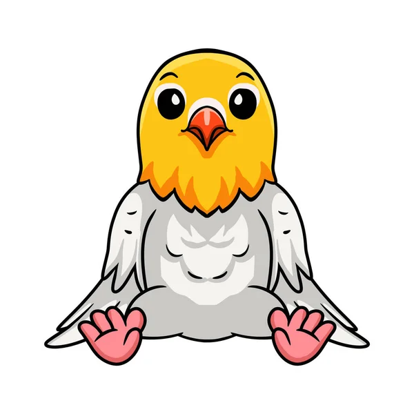 Vektorová Ilustrace Roztomilého Opálového Bledého Padlého Kresleného Ptáka — Stockový vektor
