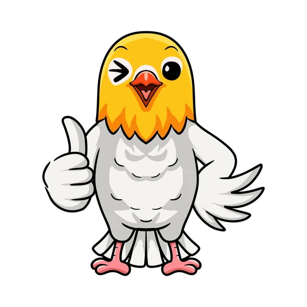 Vektorová Ilustrace Roztomilého Opálového Bledého Padlého Ptáka Kresleného Jak Dává — Stockový vektor