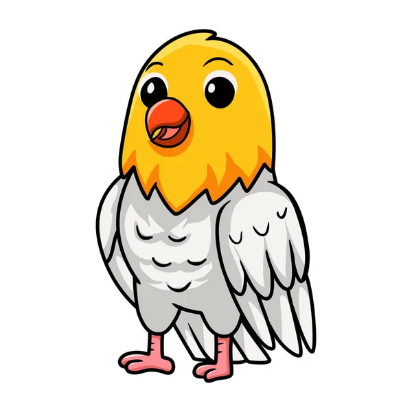 Vektorová Ilustrace Roztomilého Opálového Bledého Padlého Kresleného Ptáka — Stockový vektor