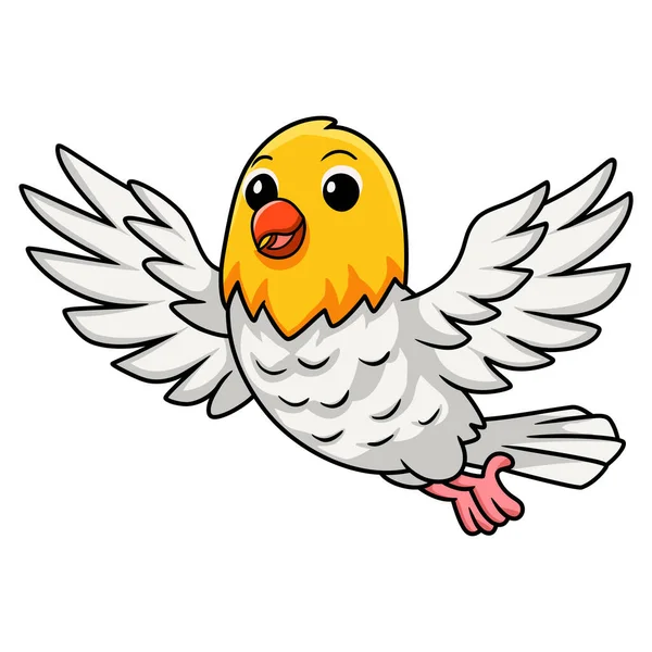Vektorová Ilustrace Roztomilého Opálového Bledého Padlého Ptáka Kreslené Létání — Stockový vektor