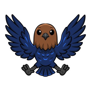 Uçan şirin kahverengi başlı inek kuşunun vektör çizimi