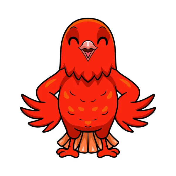 Vektor Illustration Söt Röd Faktor Kanariefågel Tecknad — Stock vektor