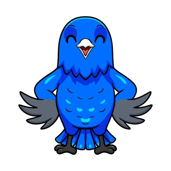 Vektorillustration Des Cute Blue Factor Kanarienvogel Cartoons — Stockvektor
