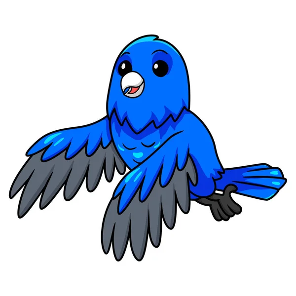 Ilustração Vetorial Bonito Azul Fator Canário Desenho Animado Voando — Vetor de Stock