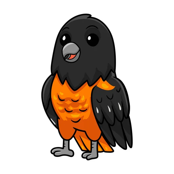 Illustration Vectorielle Mignon Baltimore Oriole Oiseau Dessin Animé — Image vectorielle
