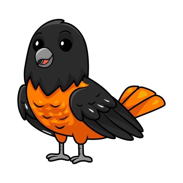 Ilustração Vetorial Desenho Animado Bonito Baltimore Oriole Pássaro — Vetor de Stock