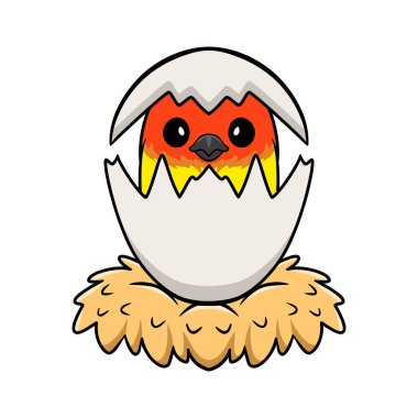 Yumurtadan şirin batı tanjantlı kuş çizgi filminin vektör çizimi