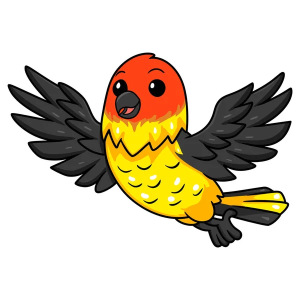 Ilustración Vectorial Del Vuelo Dibujos Animados Lindo Pájaro Tánger Occidental — Vector de stock