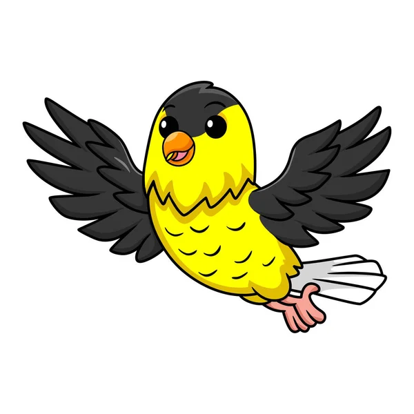 Vector Illustration Cute Common Backyard Bird Cartoon Flying — Stock Vector