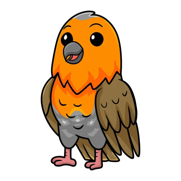 Illustrazione Vettoriale Carino Uccello Felice Cartoon Standing — Vettoriale Stock