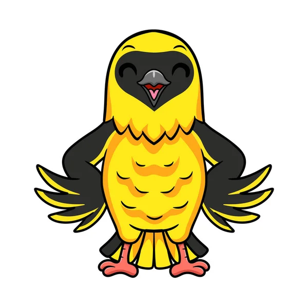 Vector Illustration Cute Weaver Bird Cartoon Standing — Stock Vector