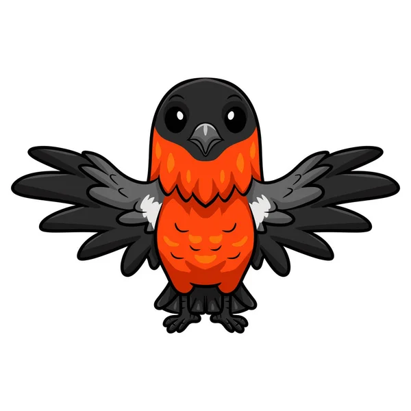 Vektor Illustration Von Niedlichen Gimpel Vogel Cartoon Fliegen — Stockvektor