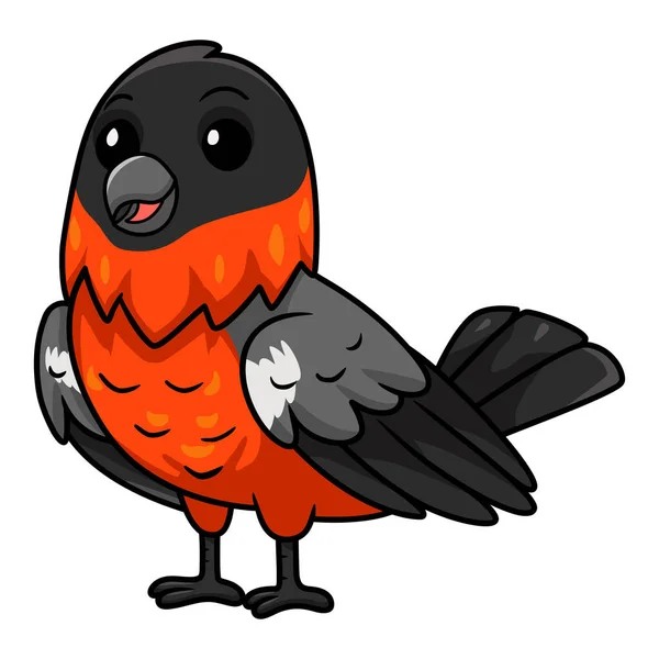 Vector Illustratie Van Schattige Bullfinch Vogel Cartoon Staan — Stockvector