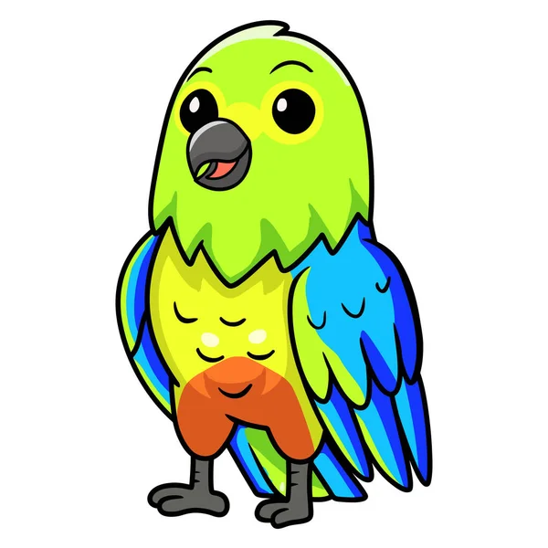 Ilustração Vetorial Bonito Laranja Barriga Papagaio Desenhos Animados — Vetor de Stock