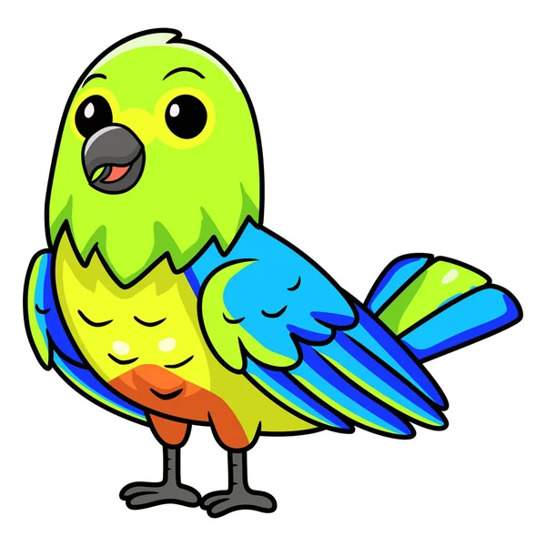 Vektorillustration Des Cute Orange Bellied Papagei Cartoon — Stockvektor