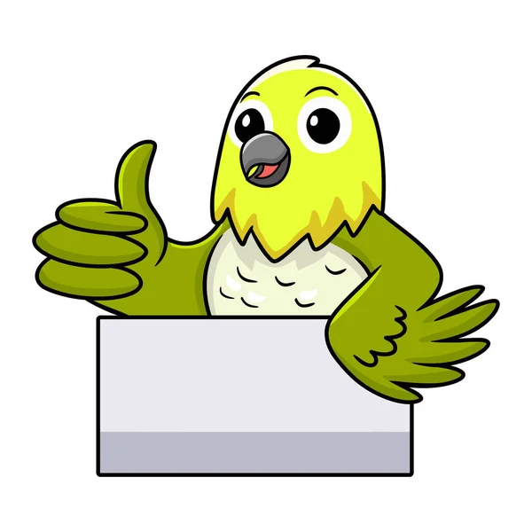 Vektor Illustration Von Cute Warbling White Eye Bird Cartoon Gibt — Stockvektor