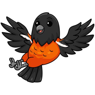 Şirin Venezuela 'nın uçan kuş çizgi filminin vektör çizimi