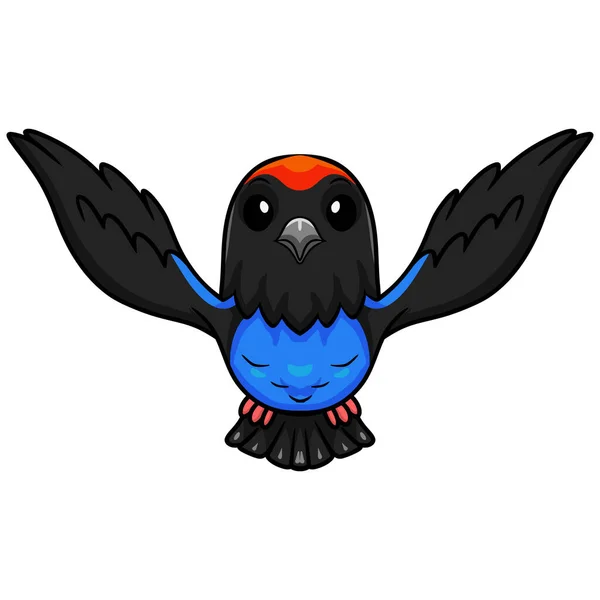 Illustration Vectorielle Mignon Bleu Manakin Oiseau Dessin Animé — Image vectorielle