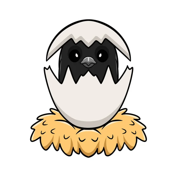 蛋里面可爱的蓝曼纳金鸟漫画的矢量图解 — 图库矢量图片