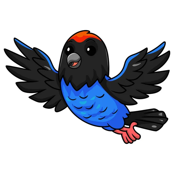 Vector Illustration Cute Blue Manakin Bird Cartoon — Stock Vector