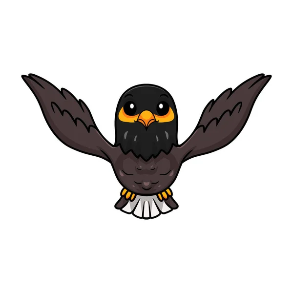 Vektor Illustration Von Cute Myna Vogel Cartoon Fliegen — Stockvektor