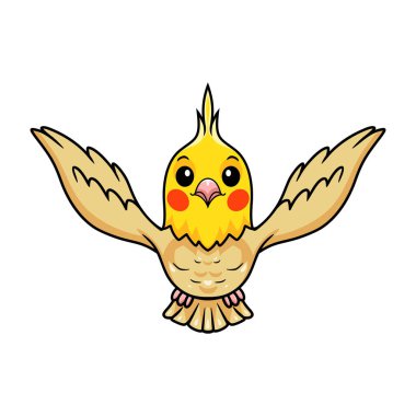 Şirin lutino cockatiel kuş çizgi filminin vektör çizimi