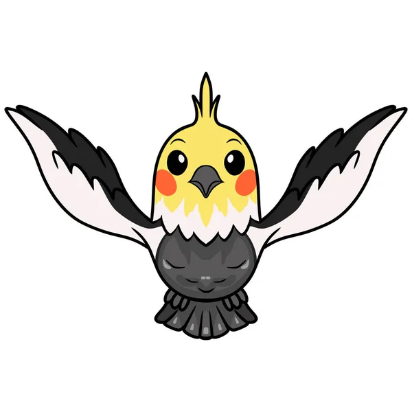 Векторна Ілюстрація Милий Сірий Коктейль Птах Мультфільм — стоковий вектор