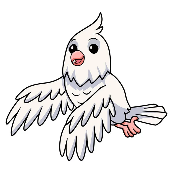 Ilustração Vetorial Desenhos Animados Aves Cachoeira Albino Bonito — Vetor de Stock