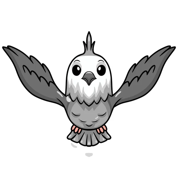 Ilustração Vetorial Bonito Whiteface Cockatiel Pássaro Desenhos Animados — Vetor de Stock