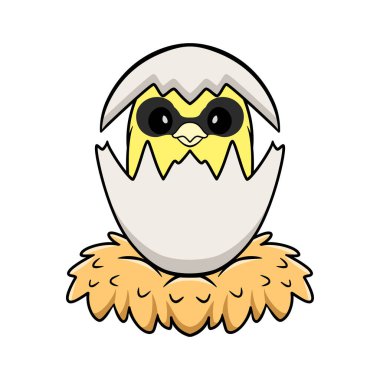 Yumurtadan şirin ibikli barbet kuşunun vektör çizimi