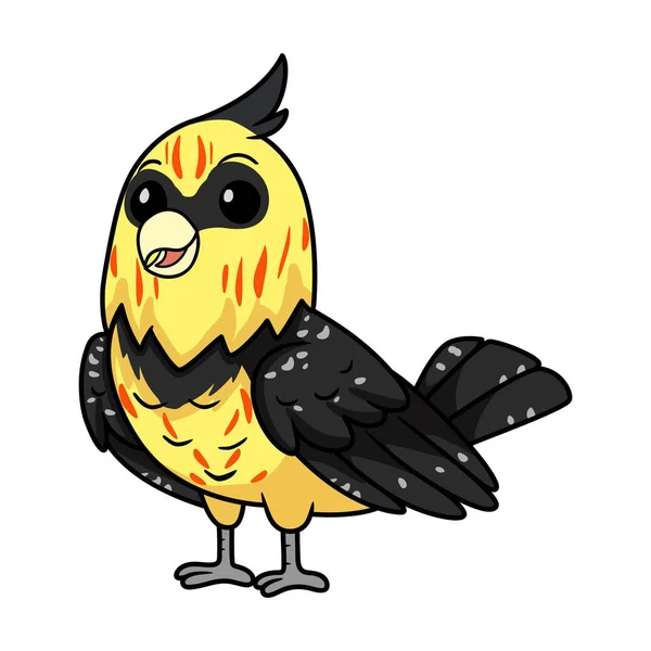 かわいい紋章のベクトルイラスト 鳥の漫画 — ストックベクタ