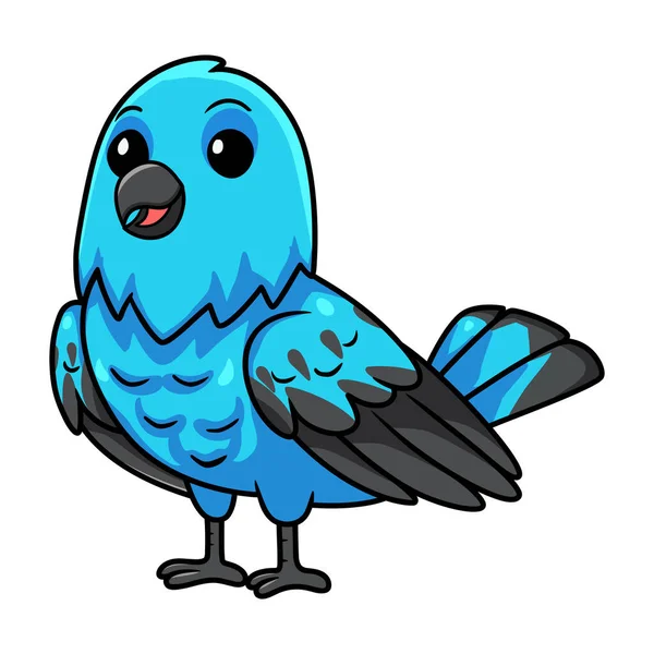 Vector Illustration Cute Spangled Cotinga Bird Cartoon — Stock Vector