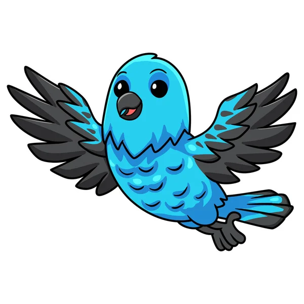 Ilustração Vetorial Bonito Spangled Cotinga Pássaro Desenho Animado Voando —  Vetores de Stock