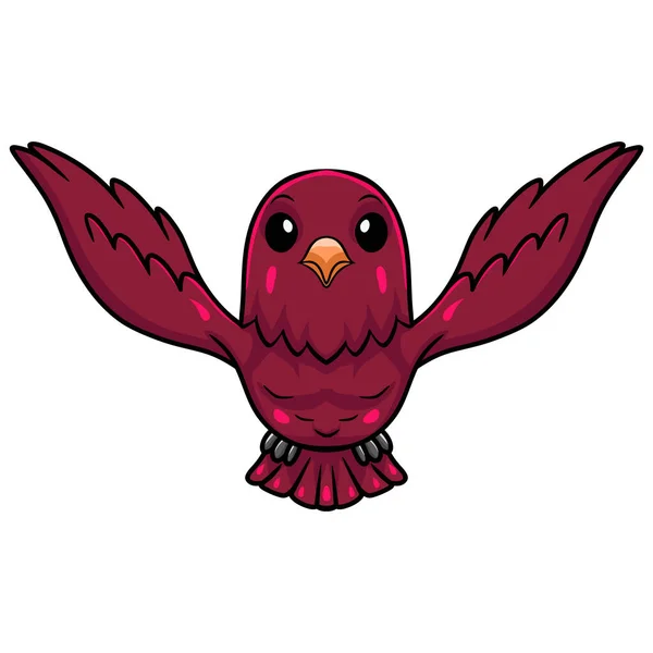 Vector Illustration Cute Pompadour Cotinga Bird Cartoon Flying — Stock Vector