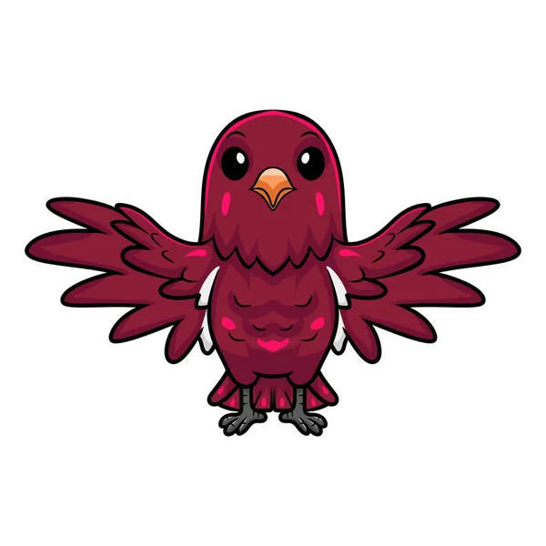 Ilustración Vectorial Del Vuelo Dibujos Animados Lindo Pompadour Cotinga Bird — Vector de stock