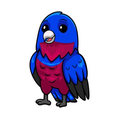 Şirin bantlı Cotinga kuş çizgi filminin vektör çizimi