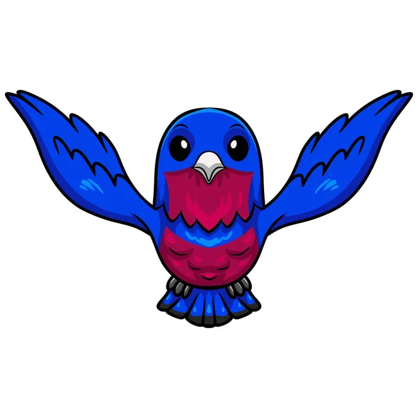 Vector Illustration Cute Banded Cotinga Bird Cartoon Flying — Stock Vector