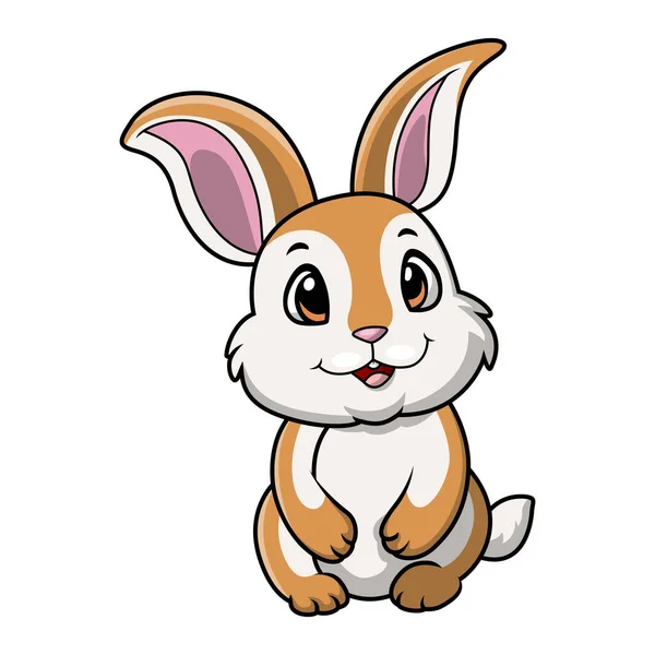 Illustrazione Vettoriale Carino Piccolo Coniglio Cartone Animato Piedi — Vettoriale Stock