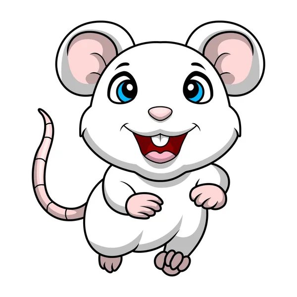 Vektorová Ilustrace Roztomilé Kreslené Myš Bílém Pozadí — Stockový vektor