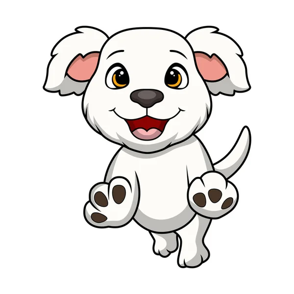 Vektorillustration Des Niedlichen Kleinen Hundes Cartoon Springen — Stockvektor