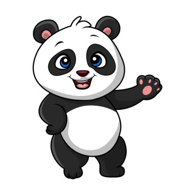 Vector illustration of Cute baby panda cartoon on white background