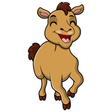 Beyaz arkaplanda şirin deve çizgi filminin vektör çizimi