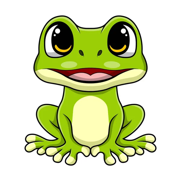 Vector Illustration Cute Frog Cartoon White Background — Stock Vector