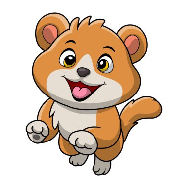 Beyaz arkaplanda Şirin Pomeranya köpek çizgi filminin vektör çizimi