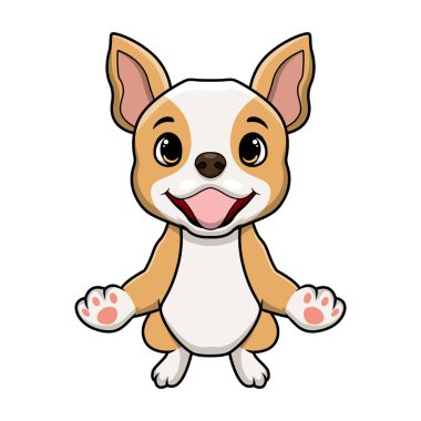 Vector illustration of Cute little dog cartoon on white background
