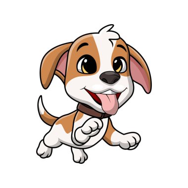 Vector illustration of Cute little dog cartoon on white background