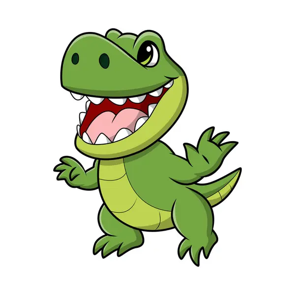 stock vector Vector illustration of Cute crocodile cartoon on white background