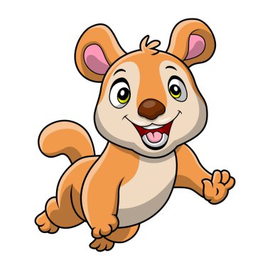 Beyaz arkaplanda şirin sincap çizgi filminin vektör illüstrasyonu