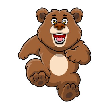 Beyaz arkaplanda Şirin Ayı çizgi filminin vektör çizimi