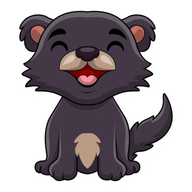 Beyaz arkaplanda Şirin Korat kedi çizgi filminin vektör illüstrasyonu